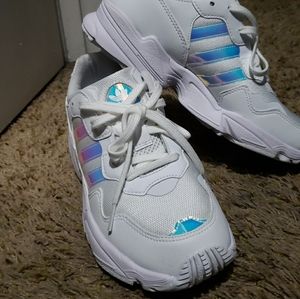 White iridescent Adidas
